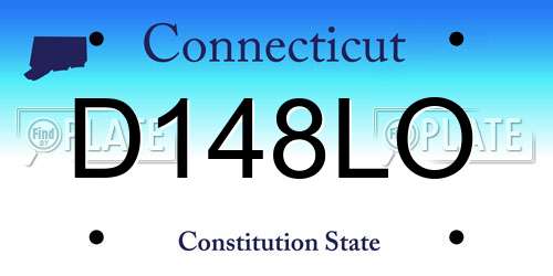 D148LO Connecticut License Plate