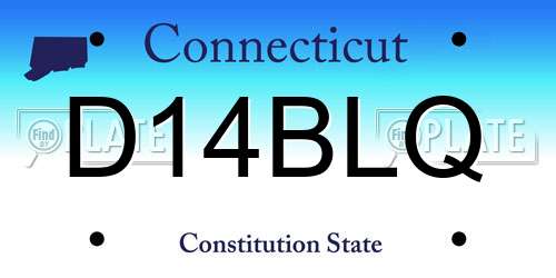 D14BLQ Connecticut License Plate
