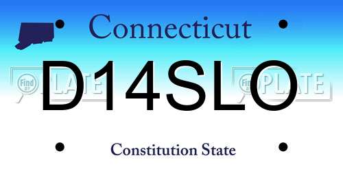 D14SLO Connecticut License Plate
