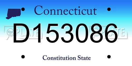 D153086 Connecticut License Plate