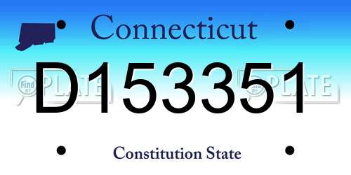 D153351 Connecticut License Plate