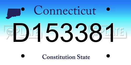 D153381 Connecticut License Plate