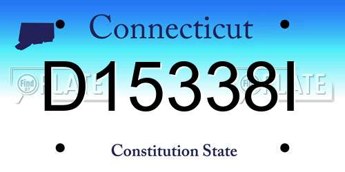 D15338I Connecticut License Plate
