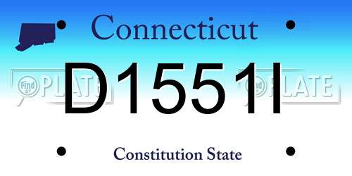 D1551I Connecticut License Plate