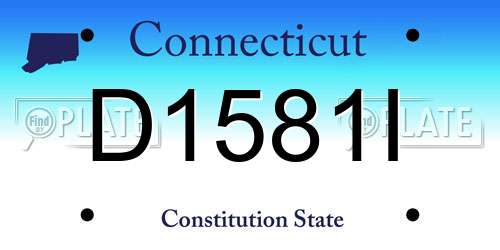 D1581I Connecticut License Plate