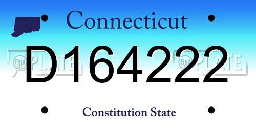 D164222 Connecticut License Plate