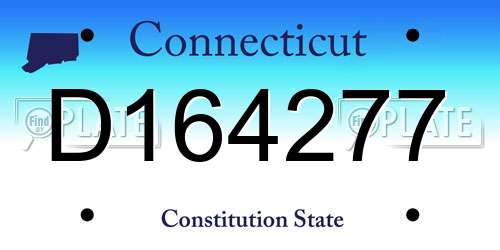 D164277 Connecticut License Plate