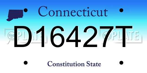 D16427T Connecticut License Plate