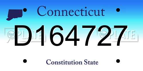 D164727 Connecticut License Plate