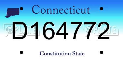 D164772 Connecticut License Plate