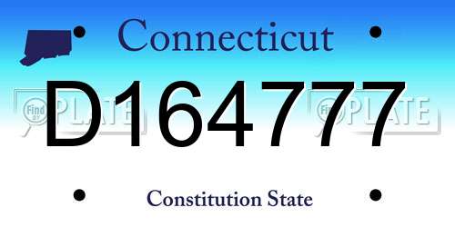 D164777 Connecticut License Plate