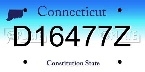 D16477Z Connecticut License Plate