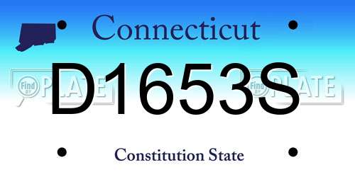 D1653S Connecticut License Plate