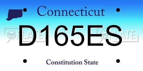 D165ES Connecticut License Plate