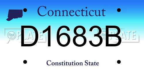 D1683B Connecticut License Plate