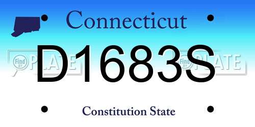 D1683S Connecticut License Plate
