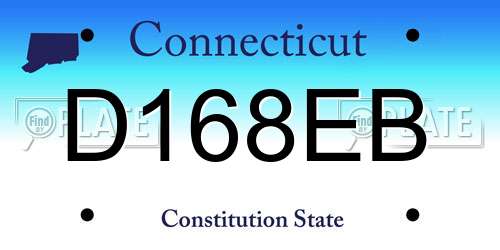 D168EB Connecticut License Plate