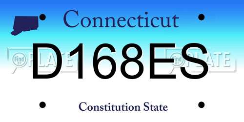 D168ES Connecticut License Plate