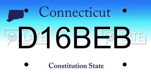 D16BEB Connecticut License Plate