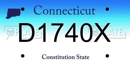 D1740X Connecticut License Plate