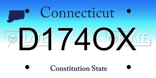 D174OX Connecticut License Plate