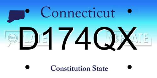 D174QX Connecticut License Plate