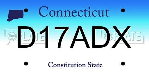D17ADX Connecticut License Plate