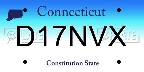 D17NVX Connecticut License Plate