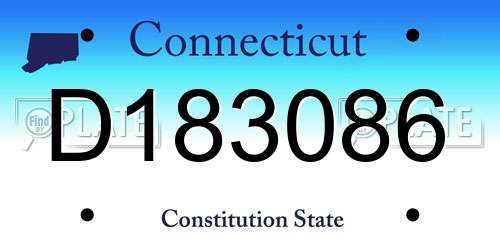 D183086 Connecticut License Plate