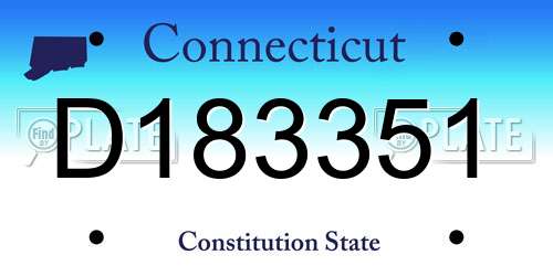 D183351 Connecticut License Plate