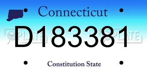 D183381 Connecticut License Plate