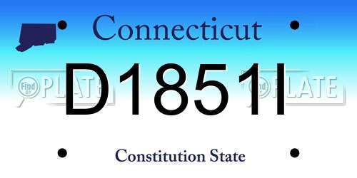 D1851I Connecticut License Plate