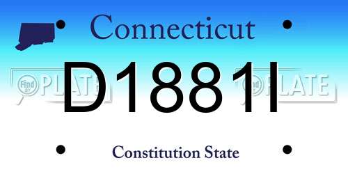 D1881I Connecticut License Plate