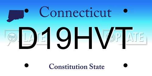 D19HVT Connecticut License Plate