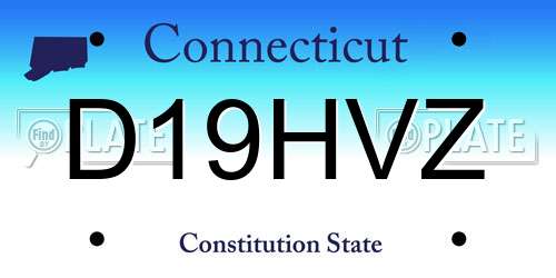 D19HVZ Connecticut License Plate