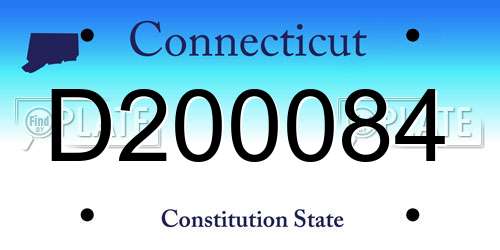 D200084 Connecticut License Plate