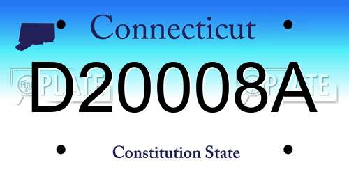 D20008A Connecticut License Plate