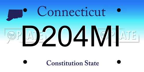 D204MI Connecticut License Plate