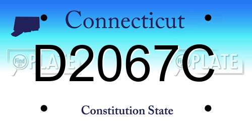 D2067C Connecticut License Plate