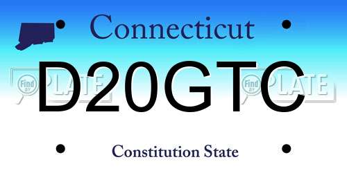 D20GTC Connecticut License Plate