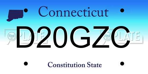 D20GZC Connecticut License Plate