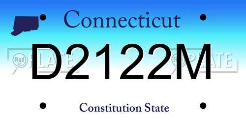 D2122M Connecticut License Plate
