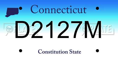D2127M Connecticut License Plate