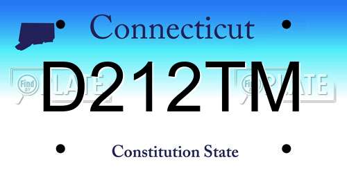 D212TM Connecticut License Plate