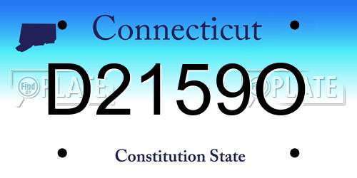D2159O Connecticut License Plate