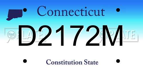 D2172M Connecticut License Plate