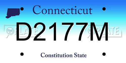 D2177M Connecticut License Plate