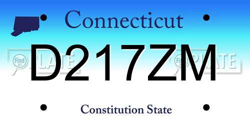 D217ZM Connecticut License Plate