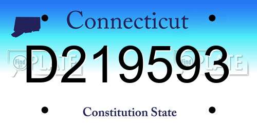 D219593 Connecticut License Plate