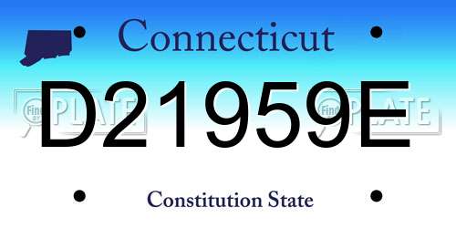 D21959E Connecticut License Plate